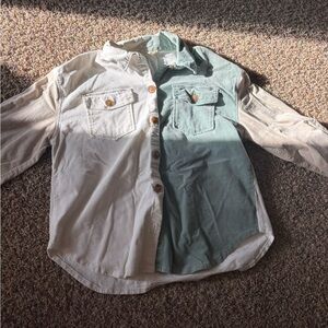 Two-Tone Button-Up Shirt